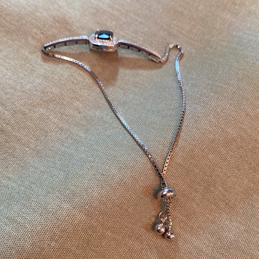 Sapphire bracelet set in sterling silver - Picture 6 of 6